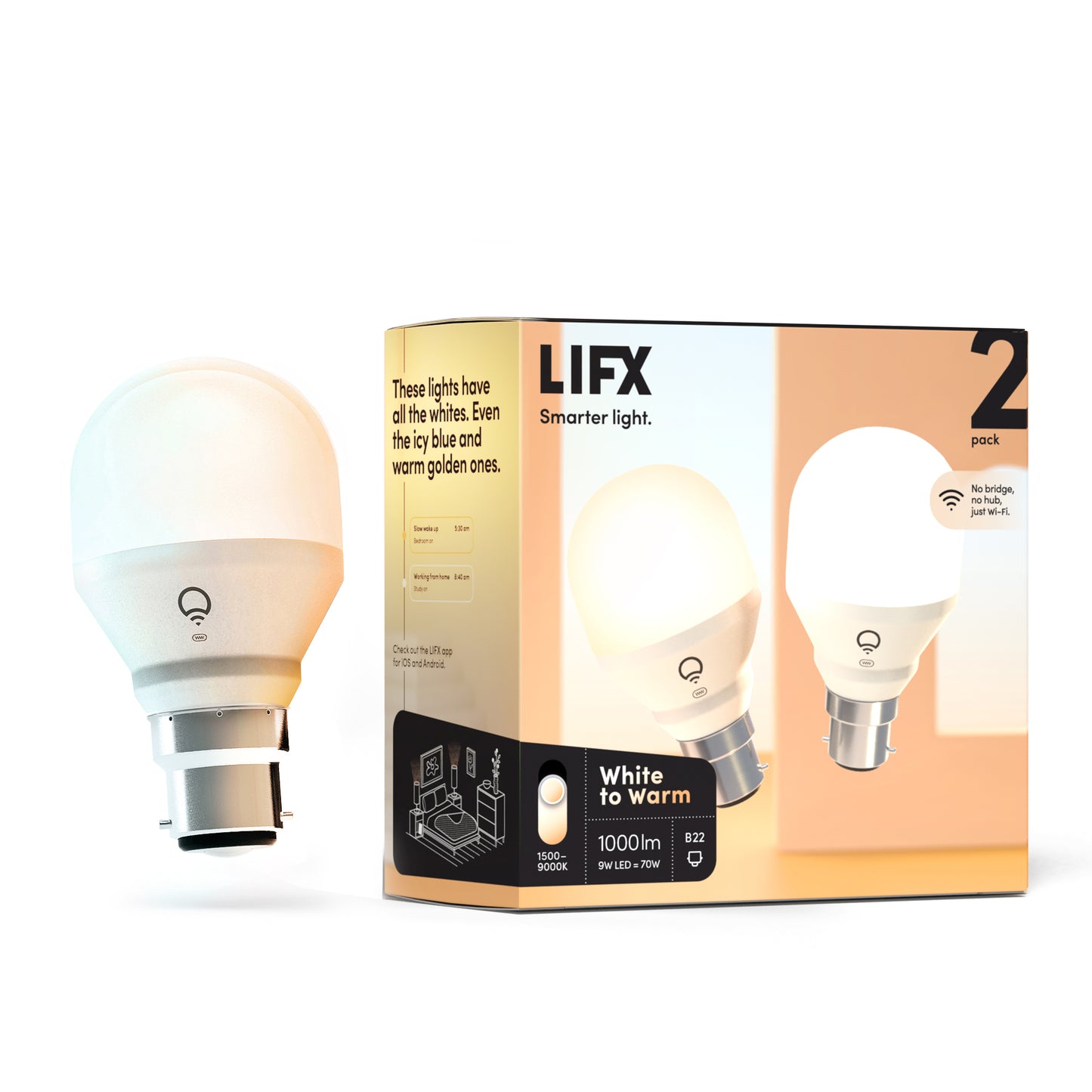 LIFX White to Warm, B22 Bayonet Cap