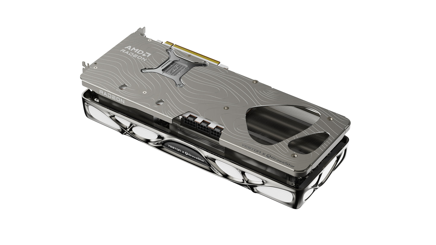 GravaStar x Yeston AMD RADEON RX 9070 XT 16G GDDR6 Mercury Nova OC Silver