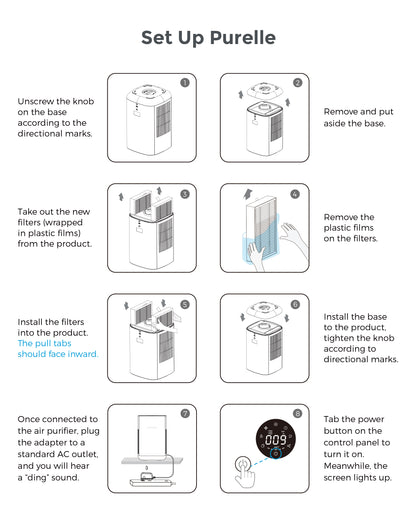 AIRVERSA Smart Air Purifier Purelle AP2 + Replacement filters H13