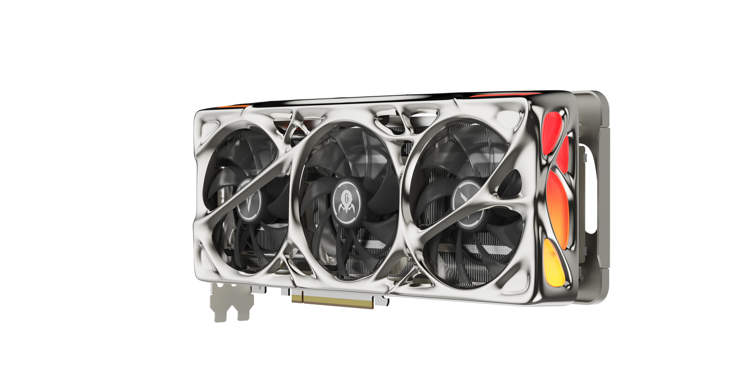 GravaStar x Yeston AMD RADEON RX 9070 XT 16G GDDR6 Mercury Nova OC Silver