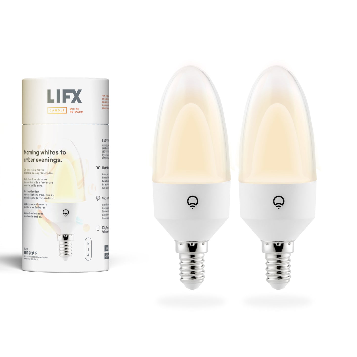 LIFX Candle White to Warm, E14 Edison Screw (2 - Pack)